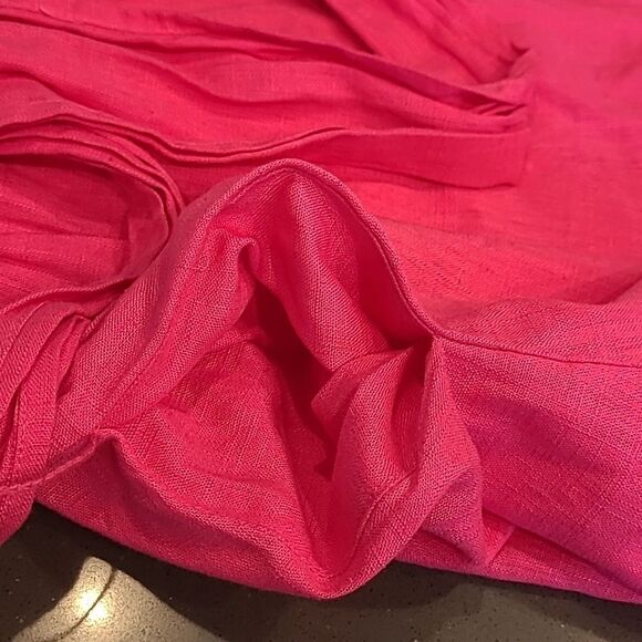 LUMIERE sz S/S Romper w/crossover tie, fuchsia, pockets - Picture 10 of 12